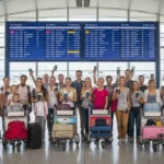 2026 US Travel: Passport & ID Updates You Need to Know Travelers with passports and luggage at a busy airport terminal, ready for departure.