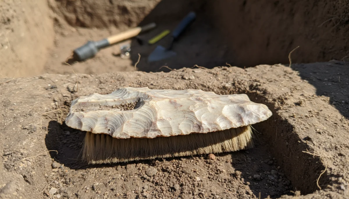 Ancient projectile point discovered at an archaeological site