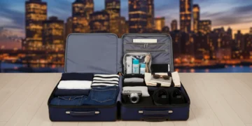 Efficiently packed suitcase for a 3-day US city break in 2026