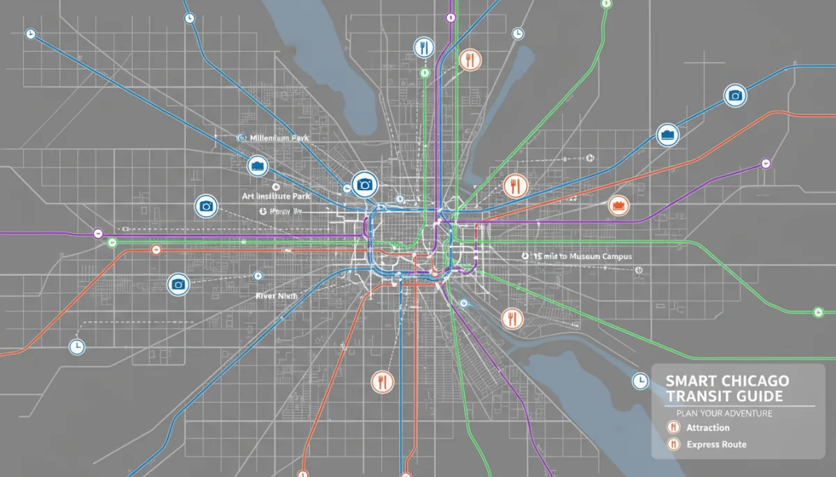 Detailed city map showing efficient public transport and attractions for optimal 4-day itinerary planning.