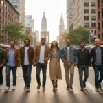 Diverse group enjoying a city tour in the United States, showcasing successful group travel.