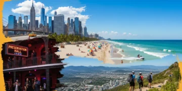 Iconic US city break summer activities collage
