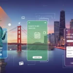 Travel apps enhancing a 2026 US city break experience with landmark icons.