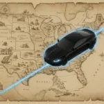Vintage map of historical road trip destinations in the Eastern US